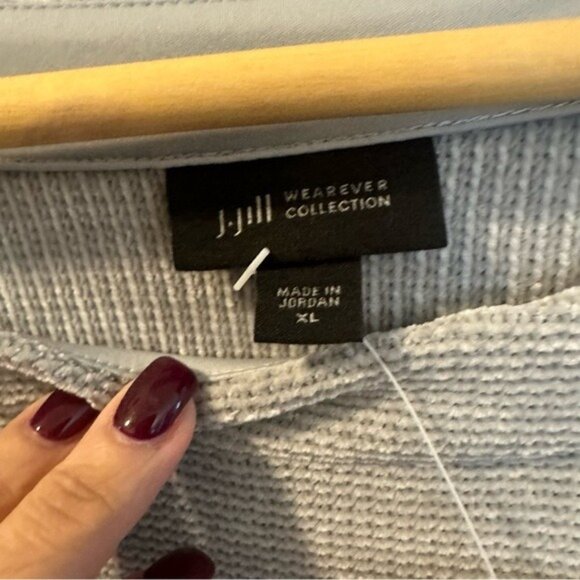 J.Jill Gray Loungewear Cloud Soft Velour Knit Boatneck Tunic Sweater Size XL NWT - Picture 7 of 12